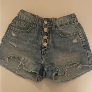 Zara Blue Distressed Jean Shorts